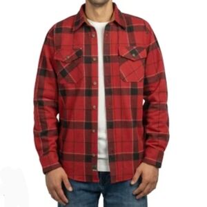 Jachs New York Flannel Plaid Button Up Long Sleeve Shirt Shacket Size Large EUC